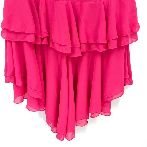 NBD | NWT Sarita Gown in Lipstick Pink Strapless Ruffle Midi Dress S - Picture 14 of 16